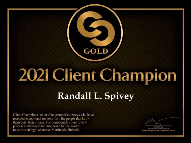 Randall L. Spivey Named 2021 Client Champion
