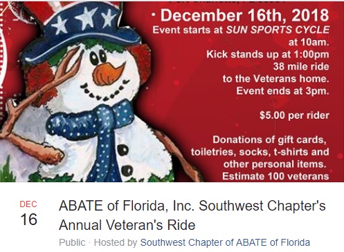 Spivey Law Firm Support SW FL ABATE Veterans' Ride