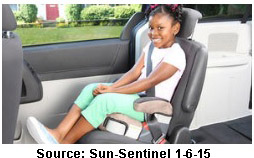 Child in FL approved booster seat - Spivey Law Firm, Personal Injury Attorneys, P.A.