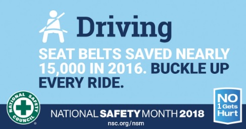 National Safety Month June 2018 - Drive Safely - Spivey Law